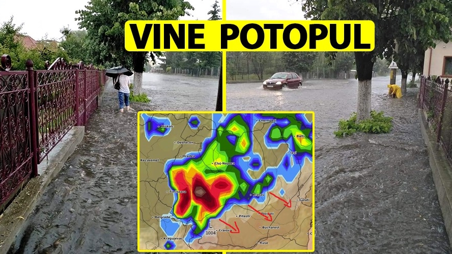 ANM, avertizare de vreme severă imediată emisă azi-dimineață. Urmează 60 de minute de potop în România