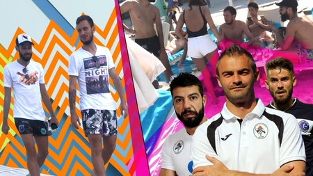 Trei fotbaliști din Liga I, filmați pe plaja milionarilor ca la cârciumă: țigări și bere fără număr!