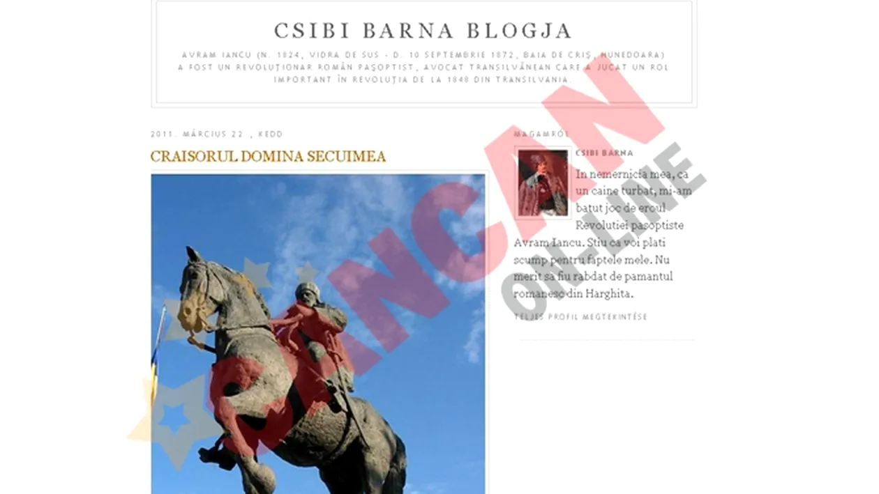 Romanii se razbuna virtual: Blogul lui Csibi Barna a fost spart