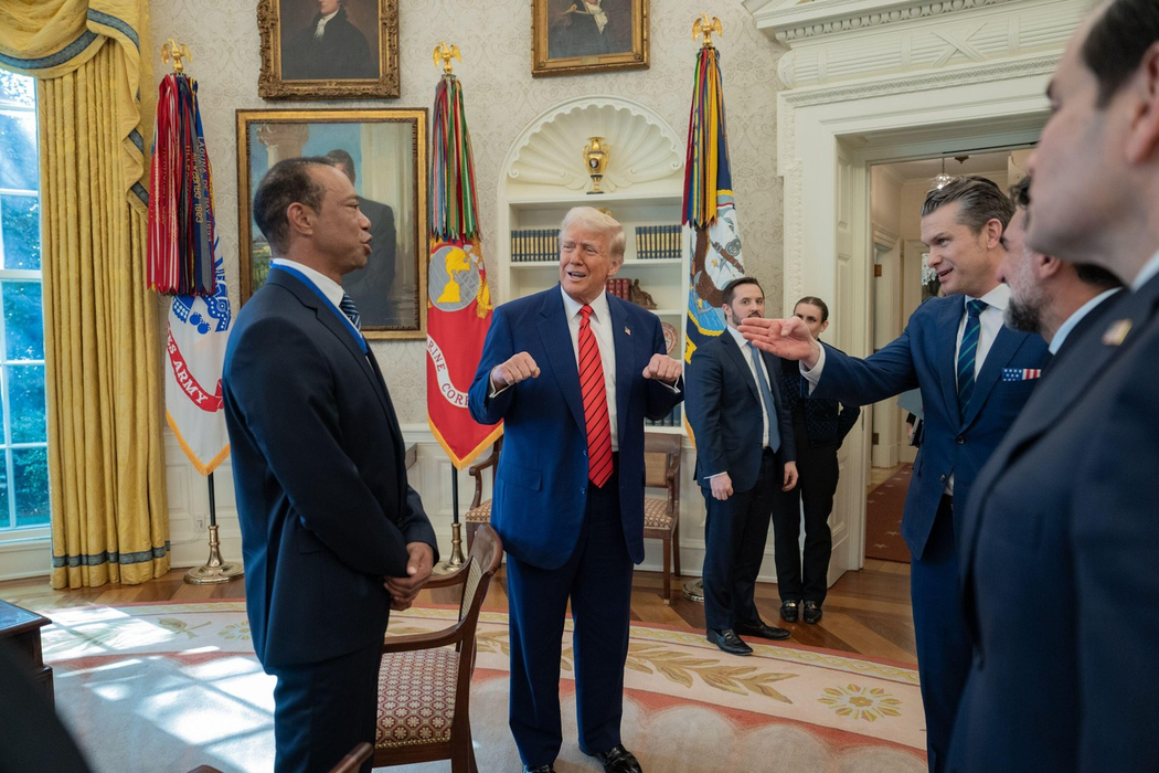 Donald Trump si Tiger Woods. Foto: Profimedia