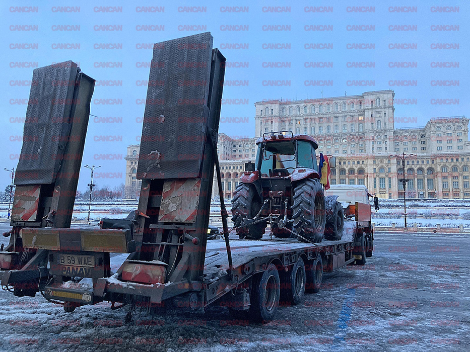 Doar un tractor a sosit la protestul fermierilor din București
