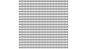 Test de inteligență | Nu toate cifrele din imagine sunt 8. Identificați-o pe cea diferită!