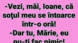 BANCUL ZILEI | "Ioane, soțul meu se întoarce într-o oră!"