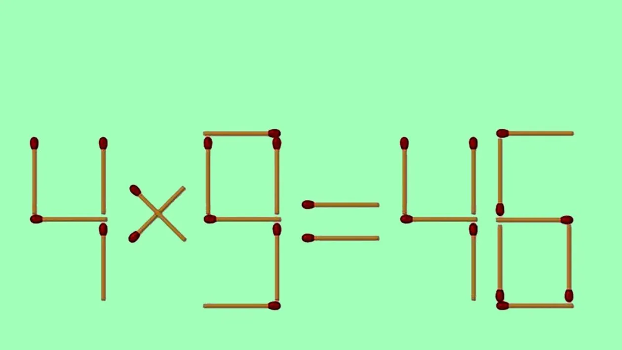 Test IQ exclusiv pentru genii | Corectați 4 x 9 = 46, mutând doar 2 chibrituri