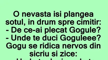BANC | O nevastă își plângea soțul, în drum spre cimitir