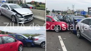 Carambol cu șapte mașini în Constanța! Traficul este îngreunat în urma accidentului