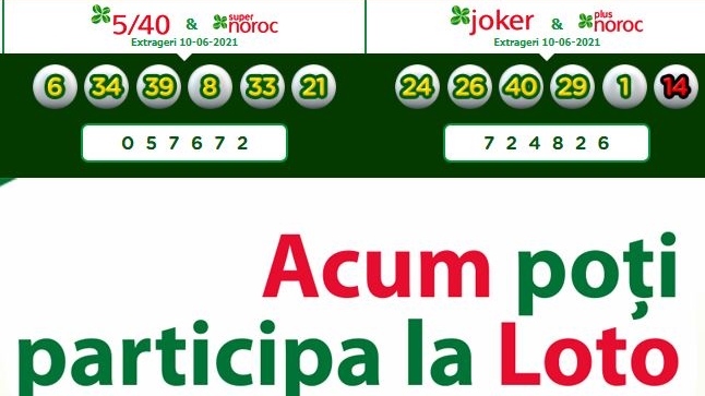 Rezultate loto 6 din 49. Numerele extrase duminică, 13 iunie 2021