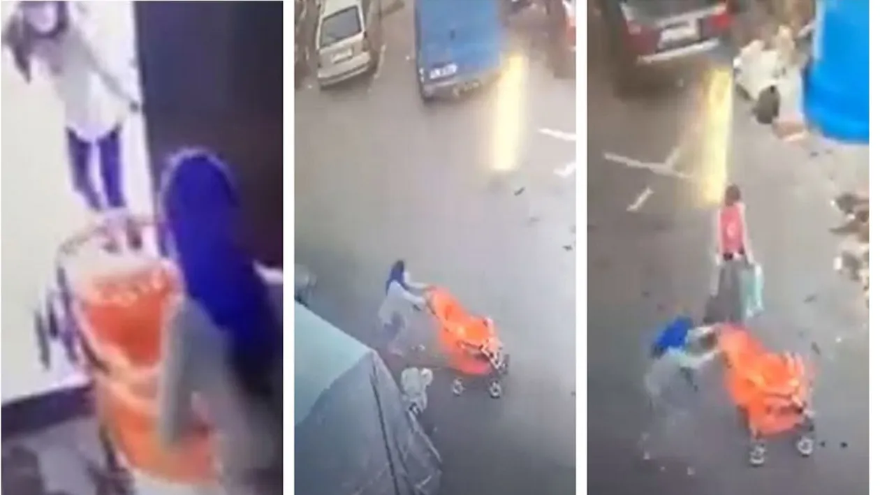 Două copile de etnie romă, filmate în timp ce fură un cărucior de copii în plină zi în Tulcea. Cum au fost surprinse mamele lor | VIDEO