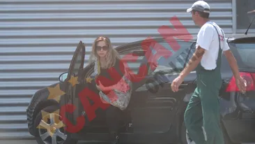 Anca Badiu a facut senzatie la service cu cainele in port-bebe