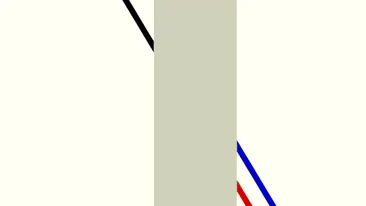 Iluzia optică Poggendorff: Care linie o continuă pe cea neagră - cea albastră sau cea roșie?