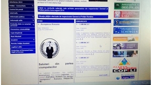 Hackerii "Anonymos" au spart situl Politiei Romane