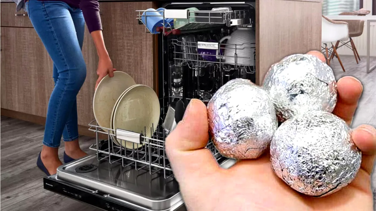 Truc în bucătărie. Ce se întâmplă dacă pui o minge din folie de aluminiu în mașina de spălat vase