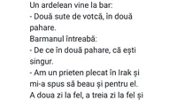 BANCUL ZILEI | Un ardelean vine la bar: 200 ml de votcă, în două pahare!