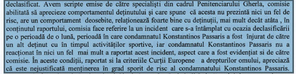 Passaris susține că are un comportament exemplar după gratii