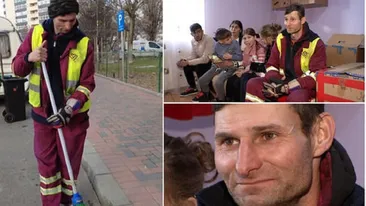Povestea emoţionantă a măturătorului căruia i-a fost ruşine să participe la serbarea fetiţei lui. Va primi un apartament social, iar oamenii au donat pentru el zeci de mii de lei