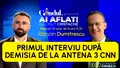 Răzvan Dumitrescu, primul interviu după plecarea de la Antena 3 CNN. Jurnalistul va fi în direct, astăzi, cu Ionuț Cristache