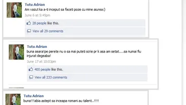 Adrian Tutu, agramat pe Facebook! Uite cu ce greseli colosale isi posteaza mesajele catre fanii sai