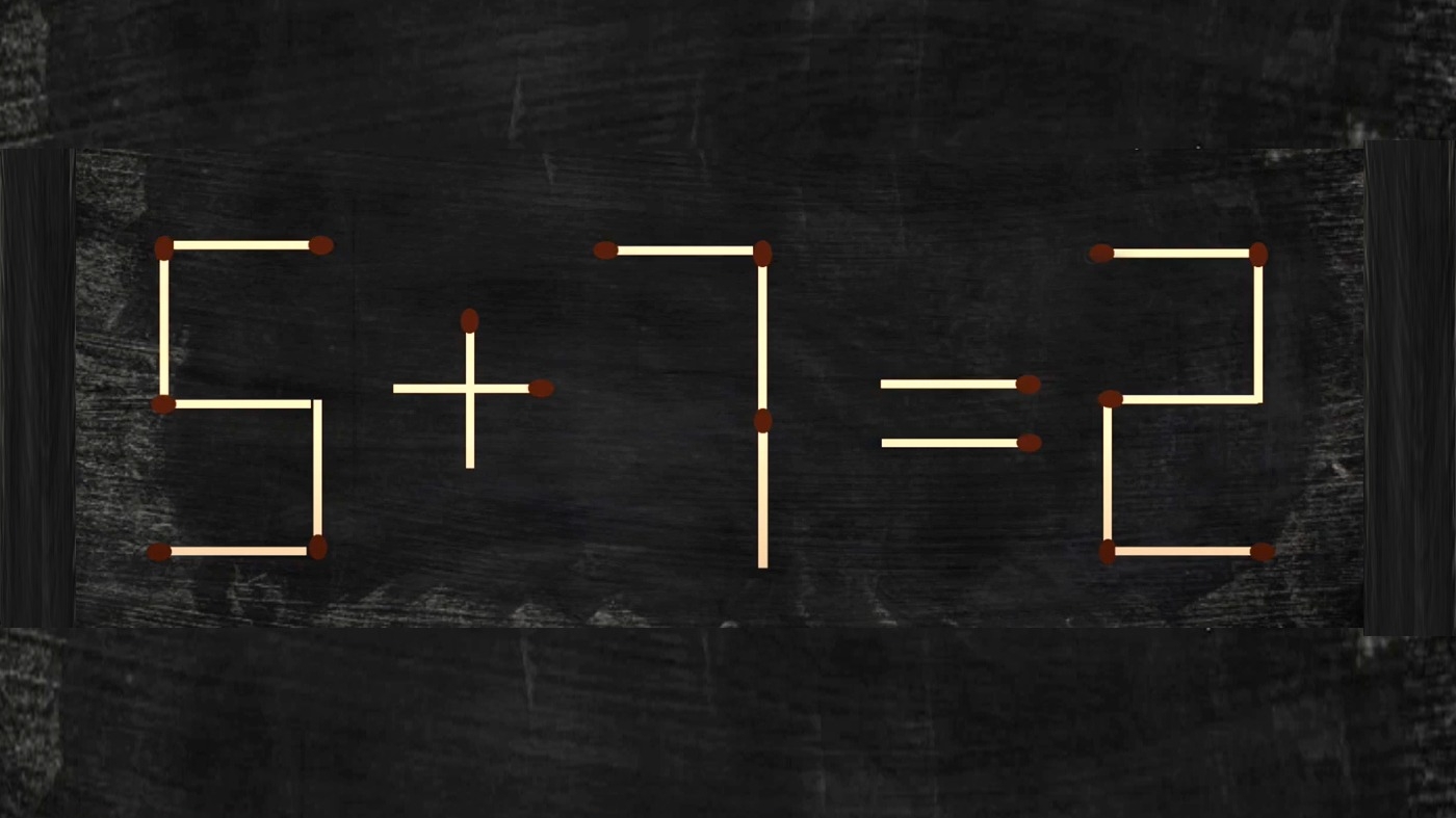 Test de inteligență | Mutați un singur băț de chibrit pentru a corecta egalitatea 5+7=2