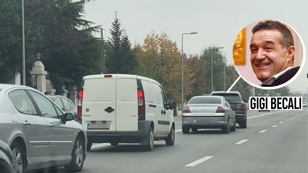 Gigi Becali a blocat traficul în Pipera