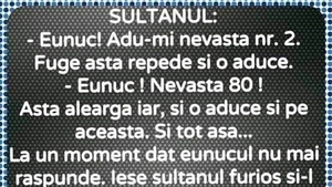 BANC | Sultanul: "Eunuc, adu-mi nevasta nr 2!"