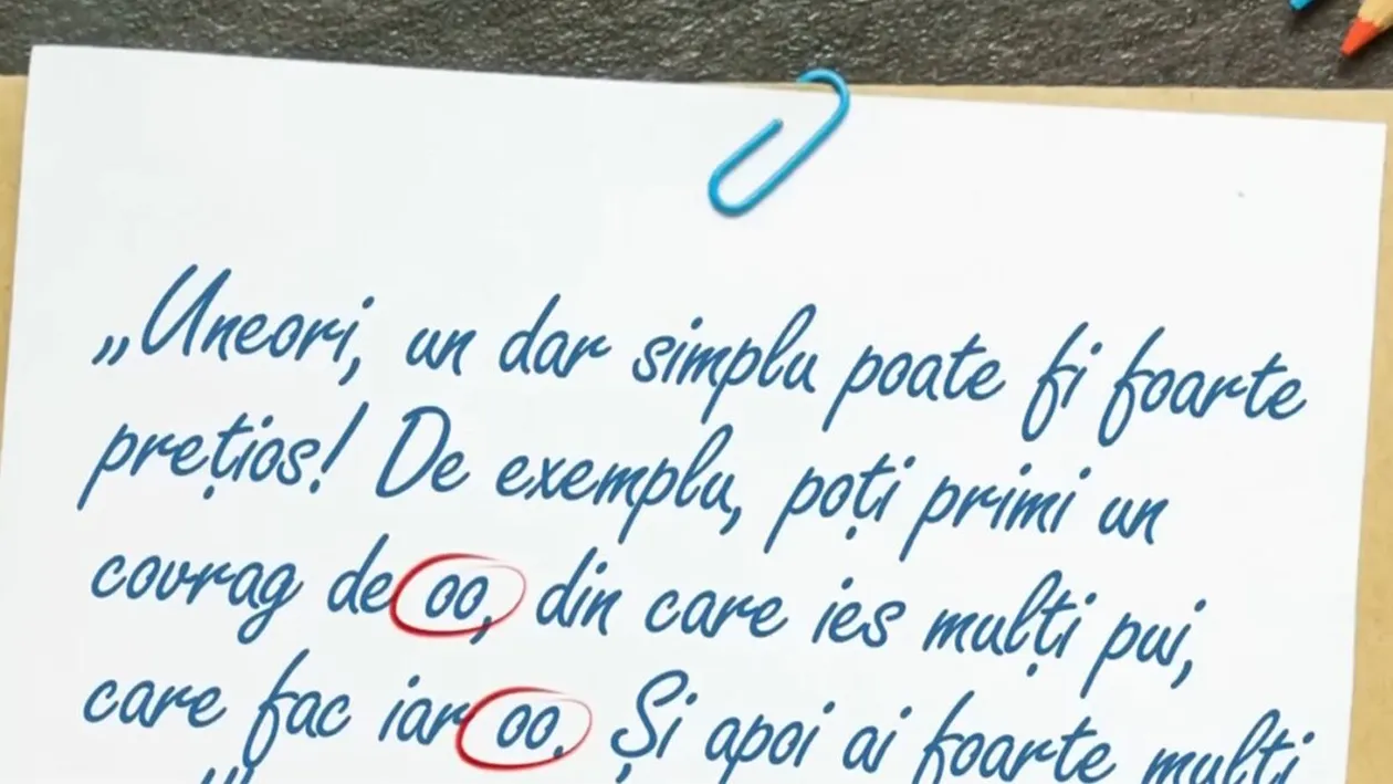 Încă o perlă ireală la proba de limba română de la Evaluare: De exemplu, poți primi un covrag de oo, din care ies mulți pui, care fac iar oo. Și apoi..
