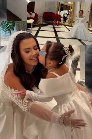 Cum a reacționat Kim, fiica Andrei Volos, când și-a văzut mama în rochie de mireasă! Cele două au avut ținute asemănătoare