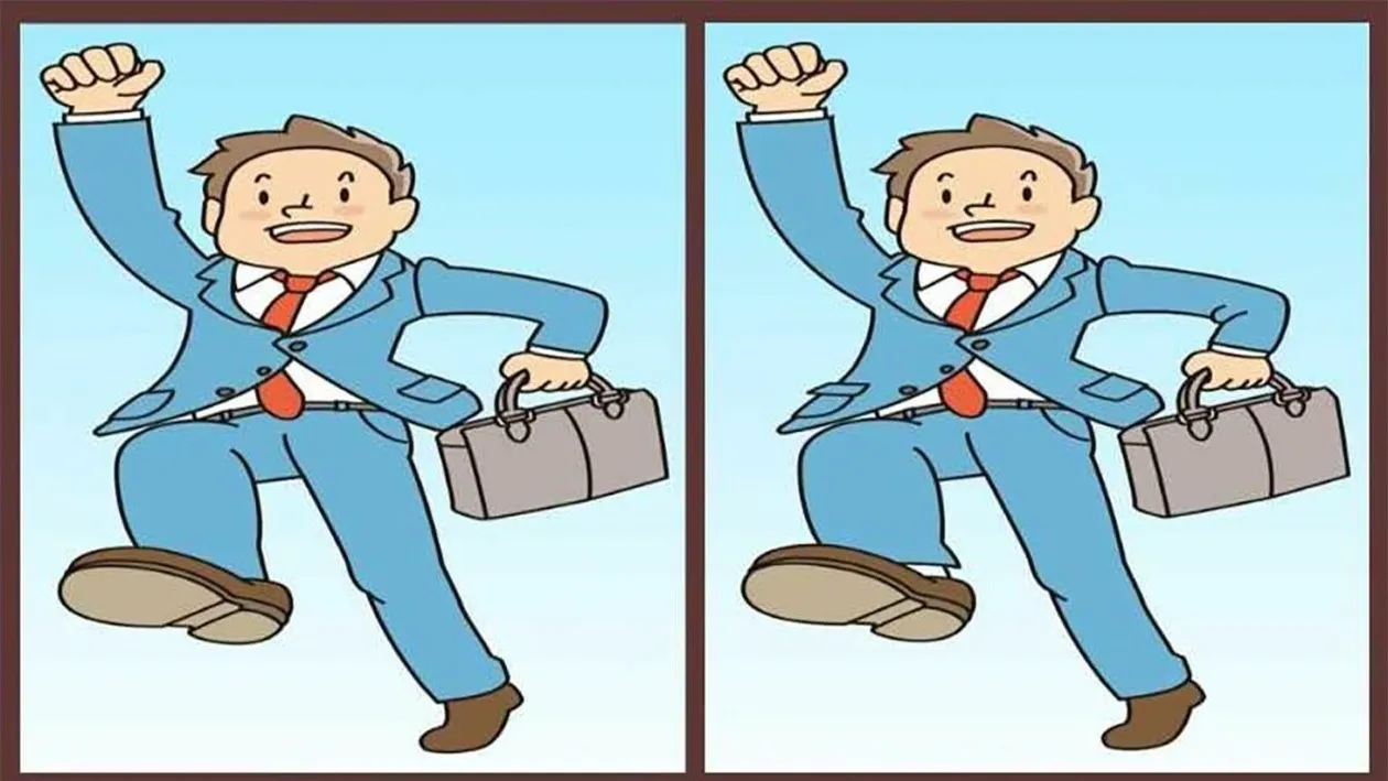Test de logică | Identificați toate cele 3 diferențe dintre bărbatul din stânga și cel din dreapta!