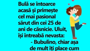 BANC |  Bulă se întoarce acasă și primește cel mai pasional sărut din cei 25 de ani de căsnicie