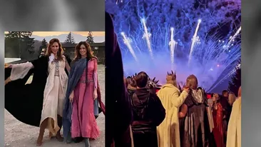 Imagini spectaculoase de la party-ul miliardarilor! Îmbrăcați în împărați, războinici medievali, prinți și prințese, invitații lui Musk în România s-au dezlănțuit!