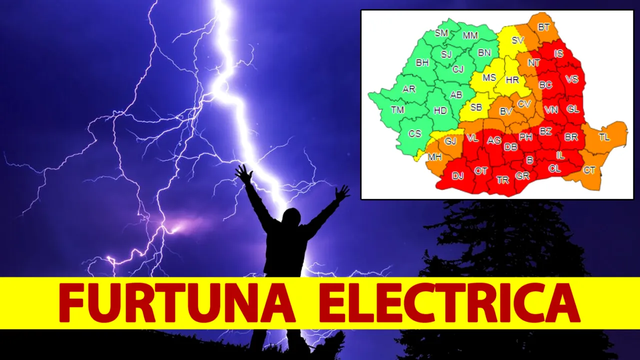 Degenerate turn around spur ANM a modificat prognoza. Vine furtuna electrică în toată România, începând  cu 8 iunie 2022