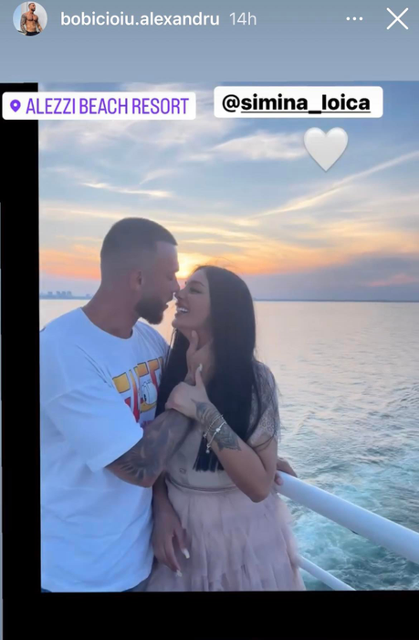 Simina Loica și Alex Bobibioiu se sărută pasional, la mare