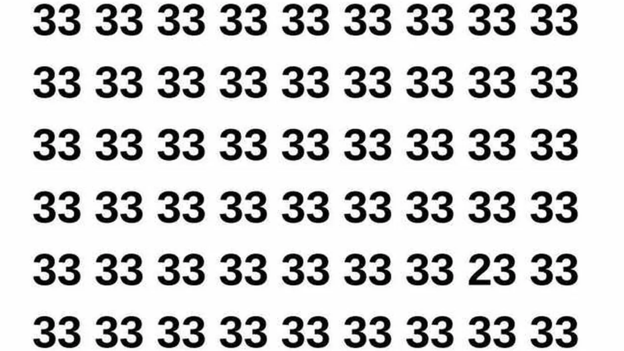 Test de perspicacitate | Găsiți numărul 23 ascuns printre 33 în cel mult 7 secunde!
