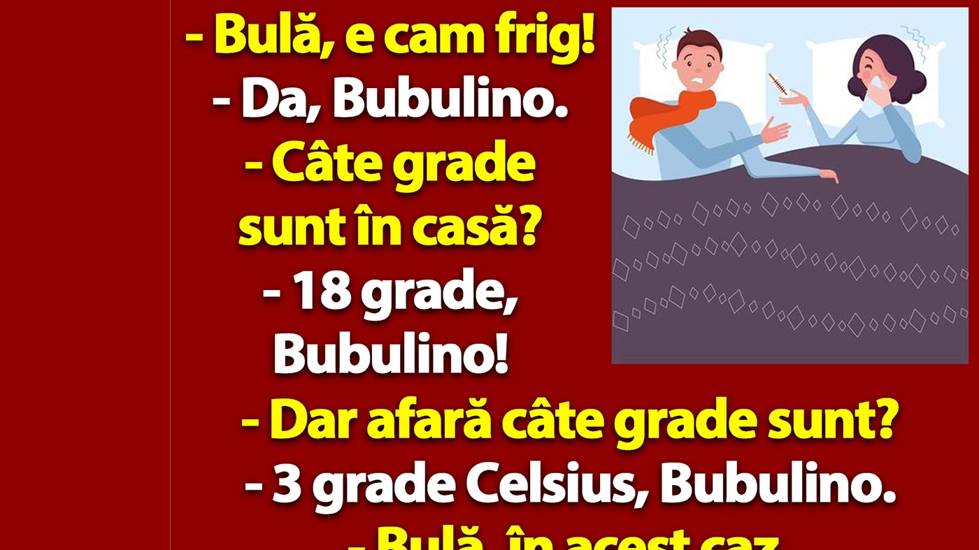 BANC | "Bulă, e cam frig. Câte grade sunt în casă?"