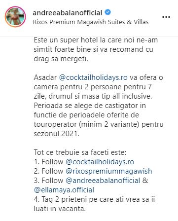 Câți bani a dat Andreea Bălan pentru o săptămână în Egipt la 5 stele cu all inclusive | FOTO
