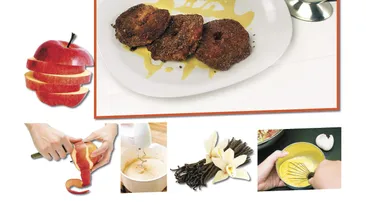 Mere in aluat cu sos de vanilie