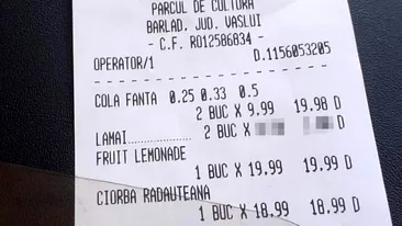 Notă de plată halucinantă într-un restaurant din Bârlad: Au taxat și felia de lămâie din Cola! Câți lei au cerut pentru ea