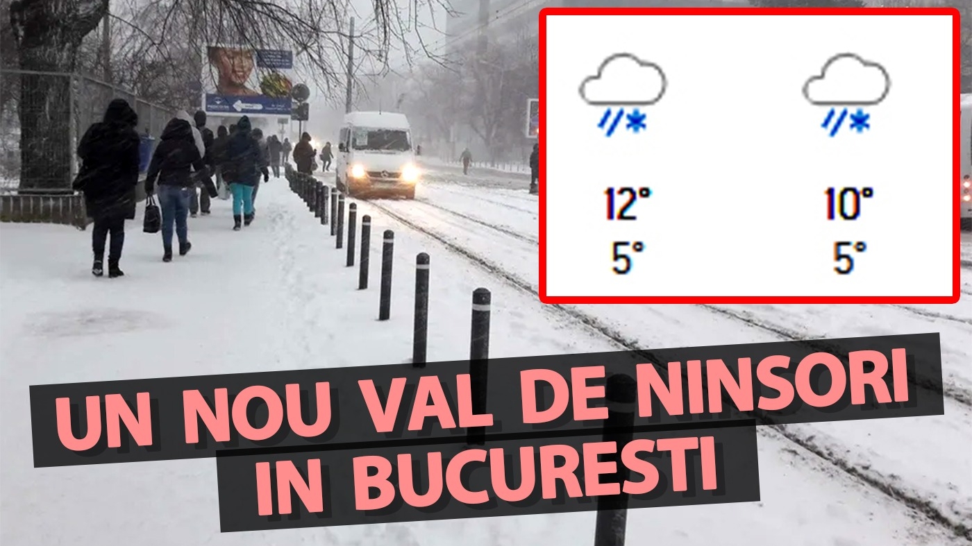 Nu am scăpat de iarnă! Un nou val de ninsori în București, potrivit meteorologilor Accuweather. Pe ce dată este anunțat