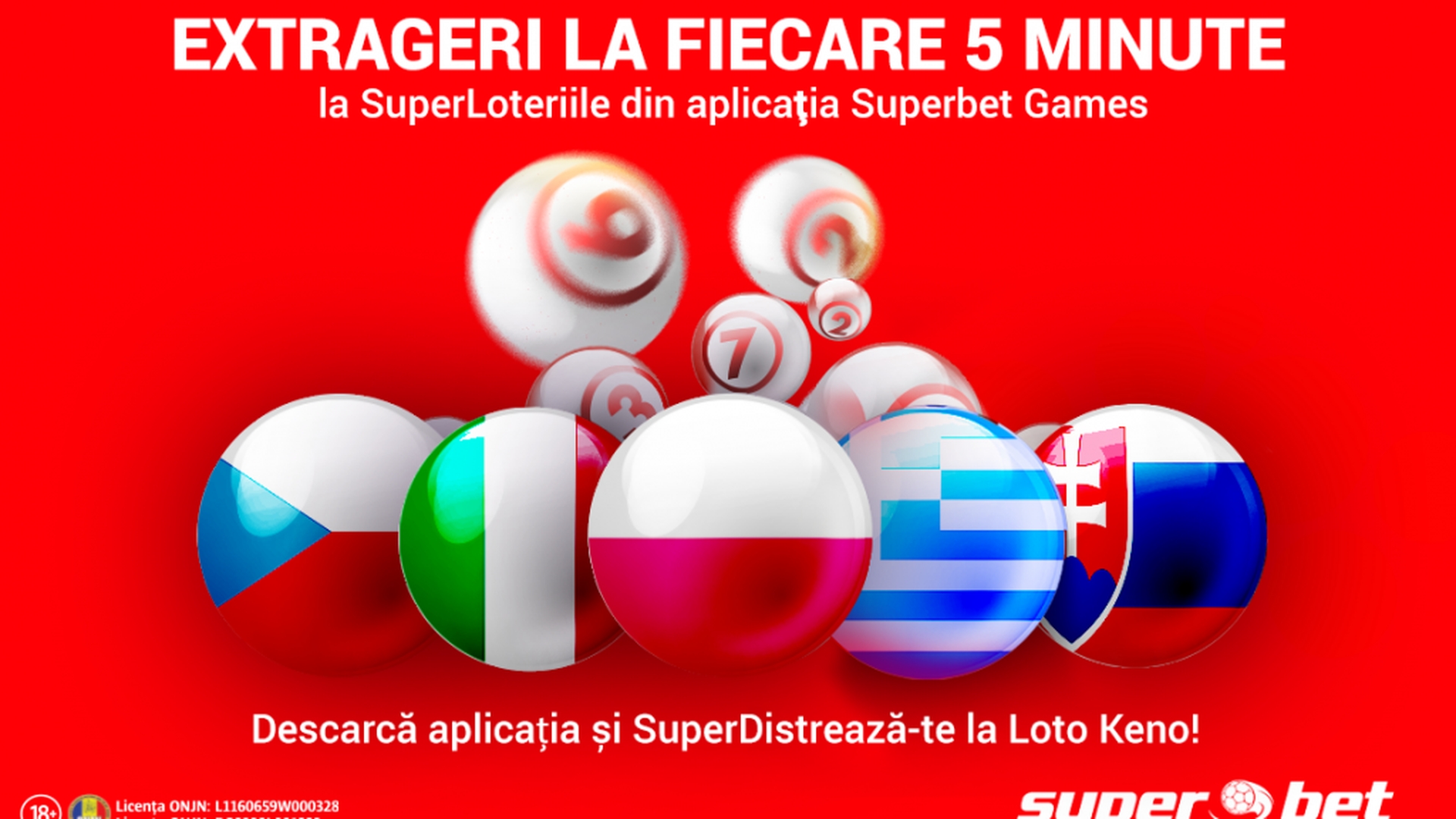 Extrageri la fiecare 5 minute la loteriile din aplicația Superbet!