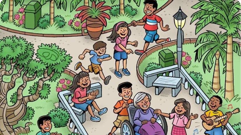 TEST IQ | Găsiți cartea ascunsă în această imagine din parc. Geniile reușesc în 13 secunde