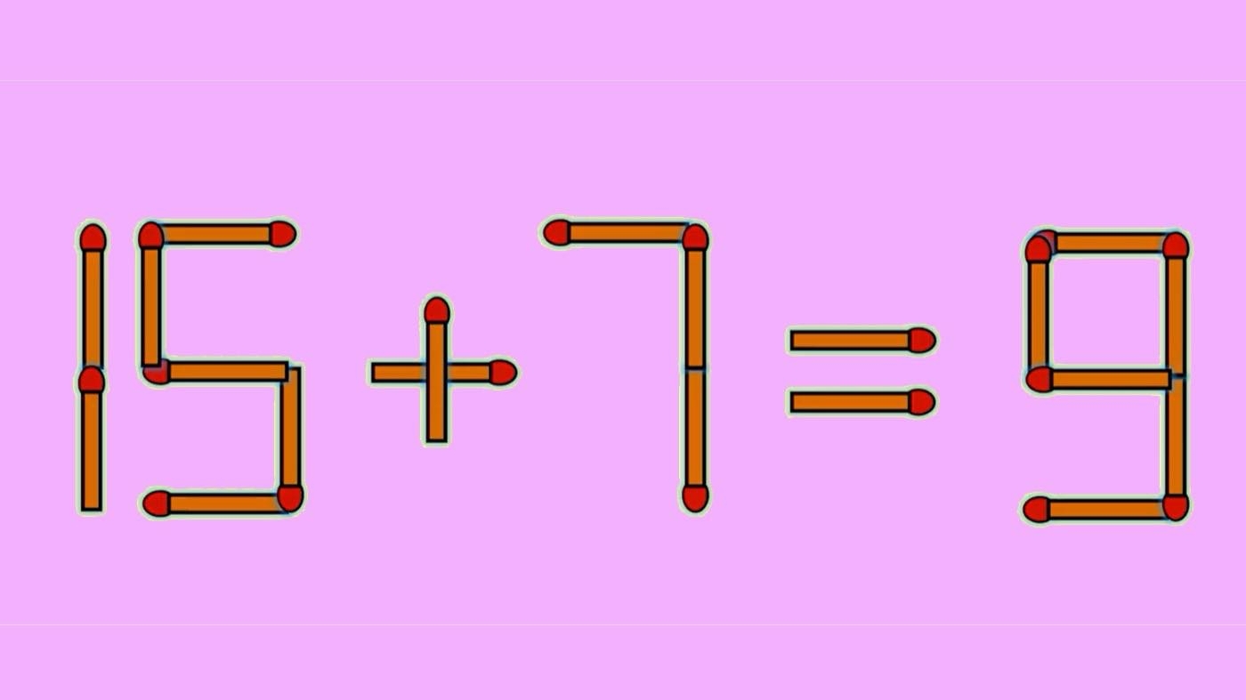 Test IQ exclusiv pentru genii | 15+7=9 este greșit. Pentru a corecta egalitatea, mutați un singur chibrit