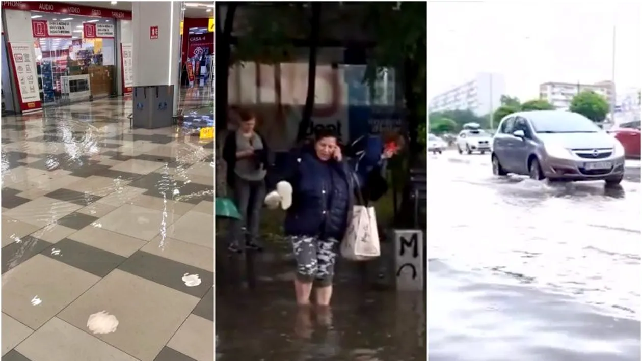 Inundație într-un mall din București. Furtuna a făcut ravagii în Sectorul 6 al Capitalei