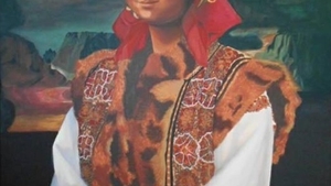 Tablou cu Mona Lisa în port tradiţional românesc, scos la vânzare! Cât costă inedita creaţie