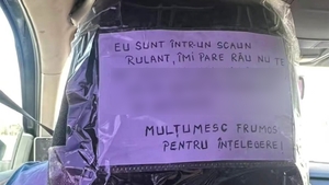 Mesajul lipit de un șofer BOLT român, pe spatele tetierei: "Eu sunt într-un scaun rulant, îmi pare rău nu te..." Finalul a devenit viral
