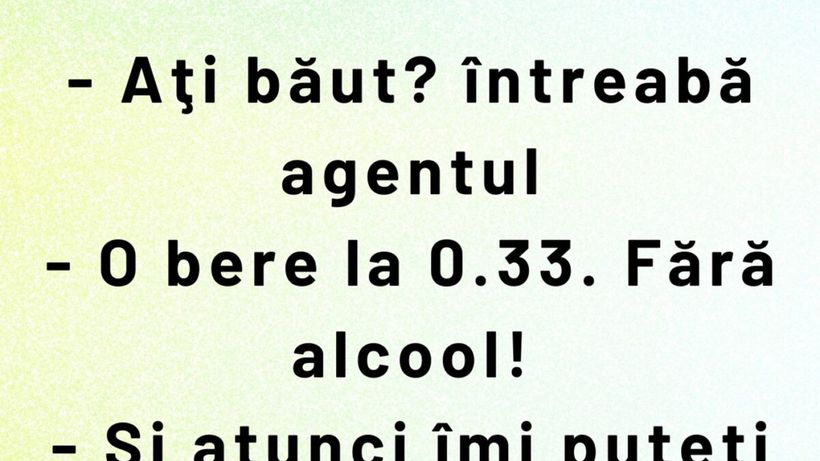 BANCUL ZILEI | Cum să te îmbeți dintr-o bere fără alcool la 0.33