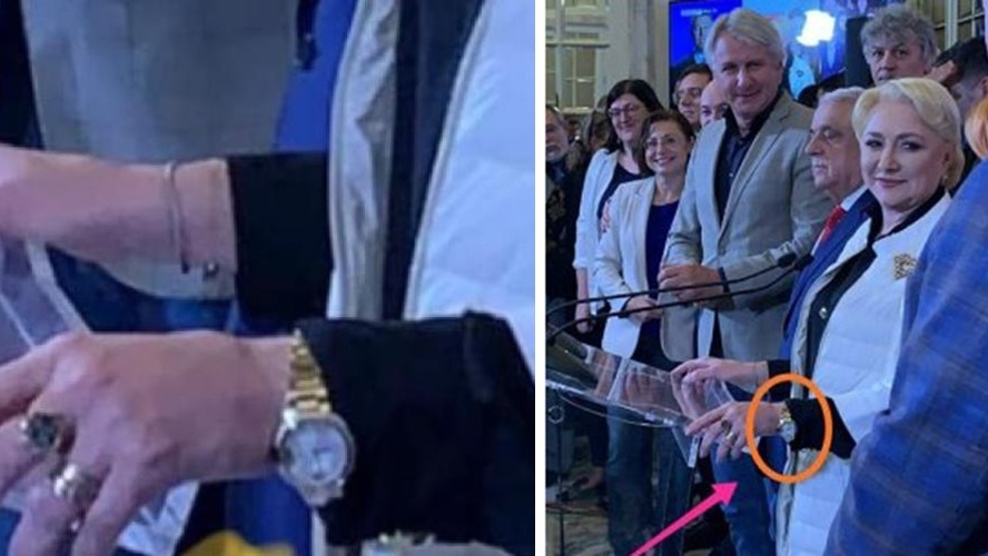 Cât costă, de fapt, "ceasul extrem de scump de aur" purtat de Viorica Dăncilă