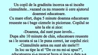 BANCUL ZILEI | Educatoarea și copilul de grădiniță