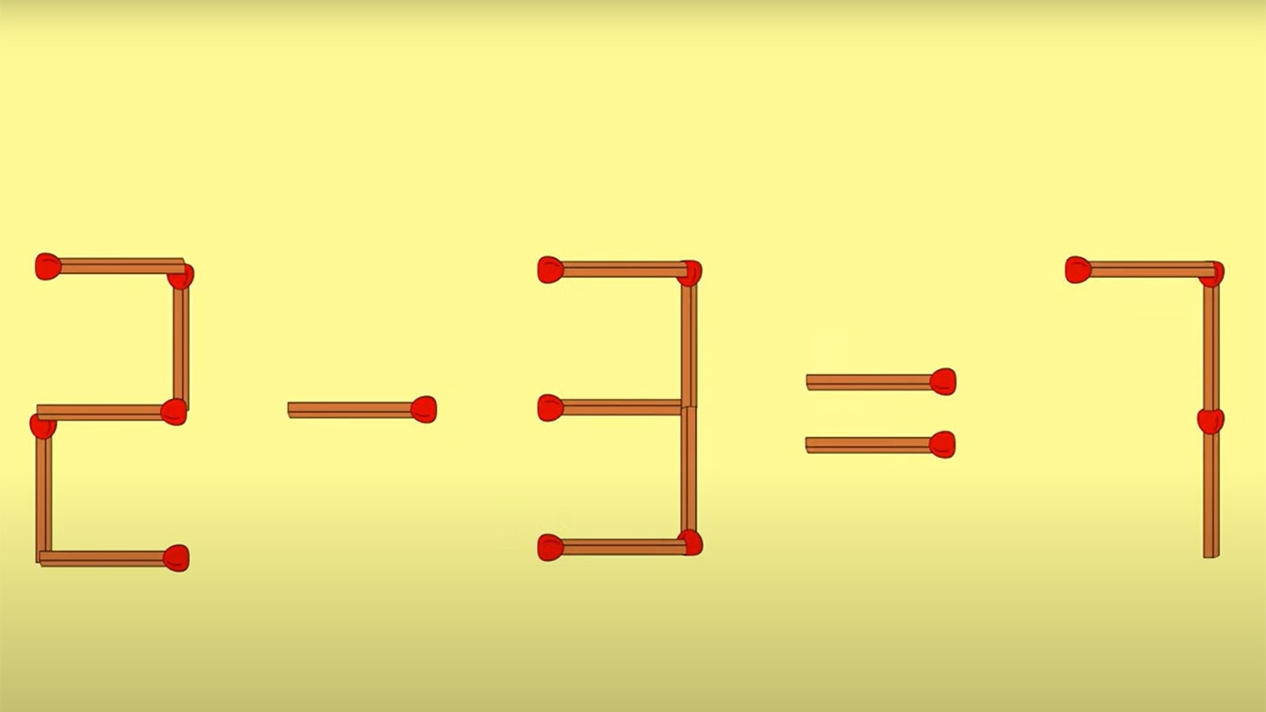 Test IQ exclusiv pentru genii | Corectați 2-3=7, mutând un singur chibrit!