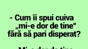 BANC | "Cum îi spui cuiva 'Mi-e dor de tine!' fără să pari disperat?"