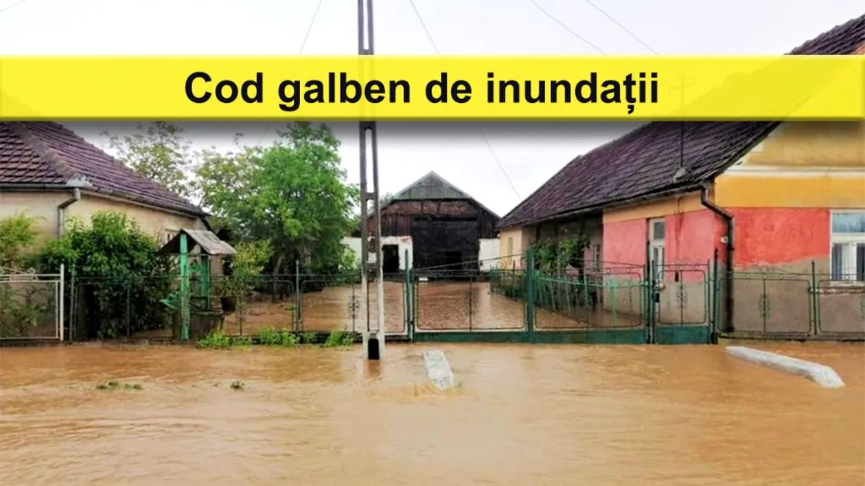 Cod galben de inundații în trei județe din țară