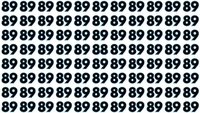 TEST IQ | Identificați singurul număr din imagine diferit de 89! Geniile reușesc în maximum 6 secunde
